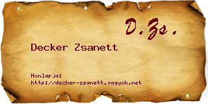 Decker Zsanett névjegykártya