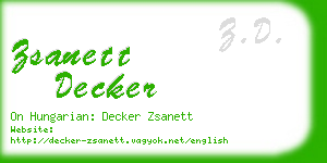 zsanett decker business card